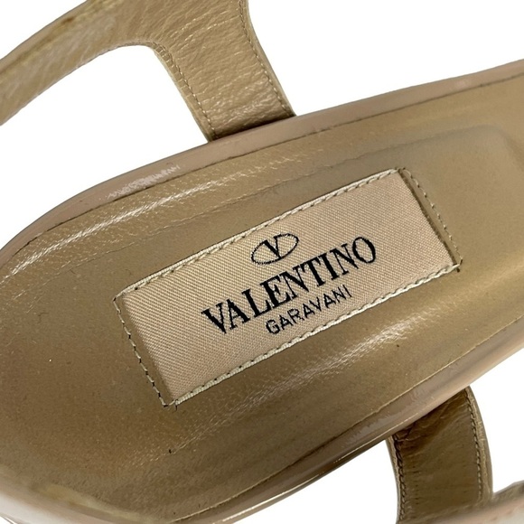 VALENTINO GARAVANI NUDE PLATFORM PATENT LEATHER ANKLE STRAP BOW TOP HEELS - Picture 13 of 15